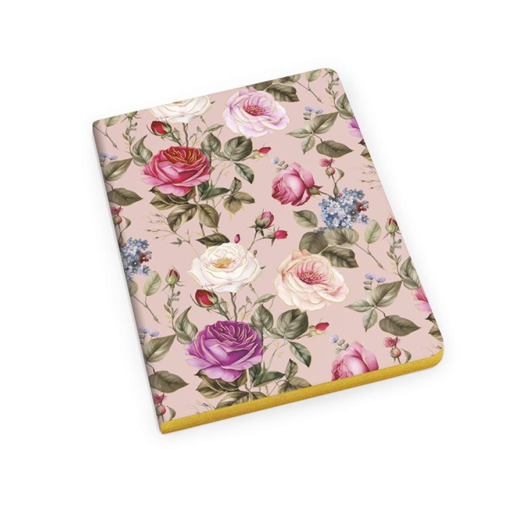 Блокнот "Rose", А5, 192 листа, линейка, розовый, срез золотой