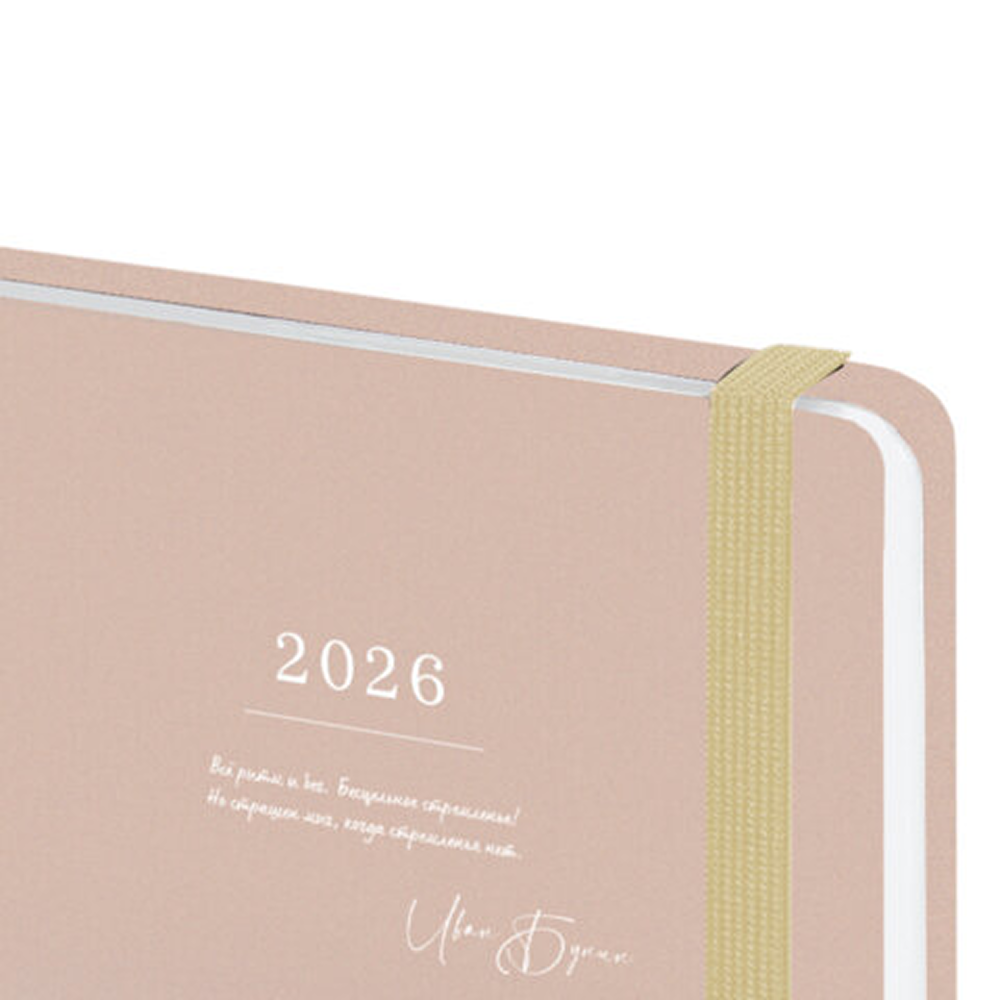 Ежедневник датированный "Безмятежность" на 2026 год, А5, 320 страниц, на резинке, розовый - 4