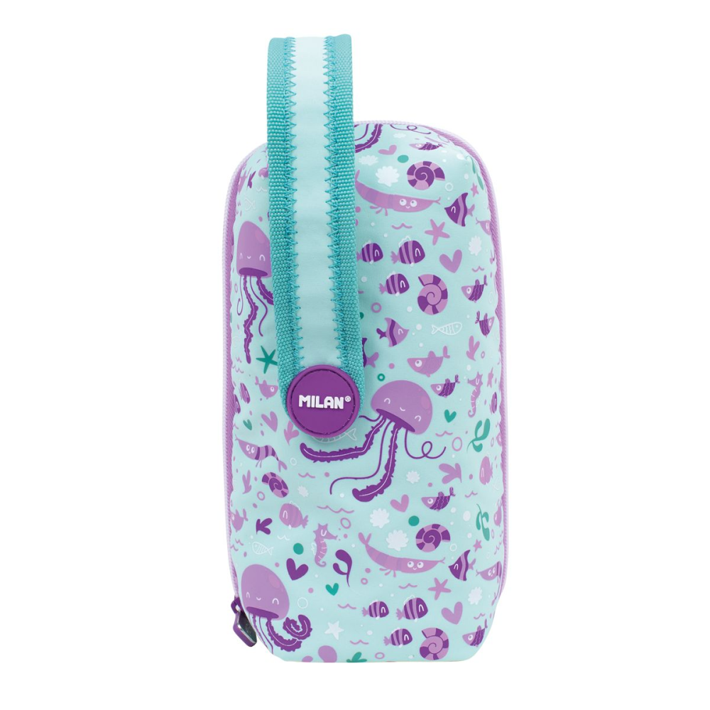 Пенал Milan "Sea", 4 отделения, с наполнением, бирюзовый