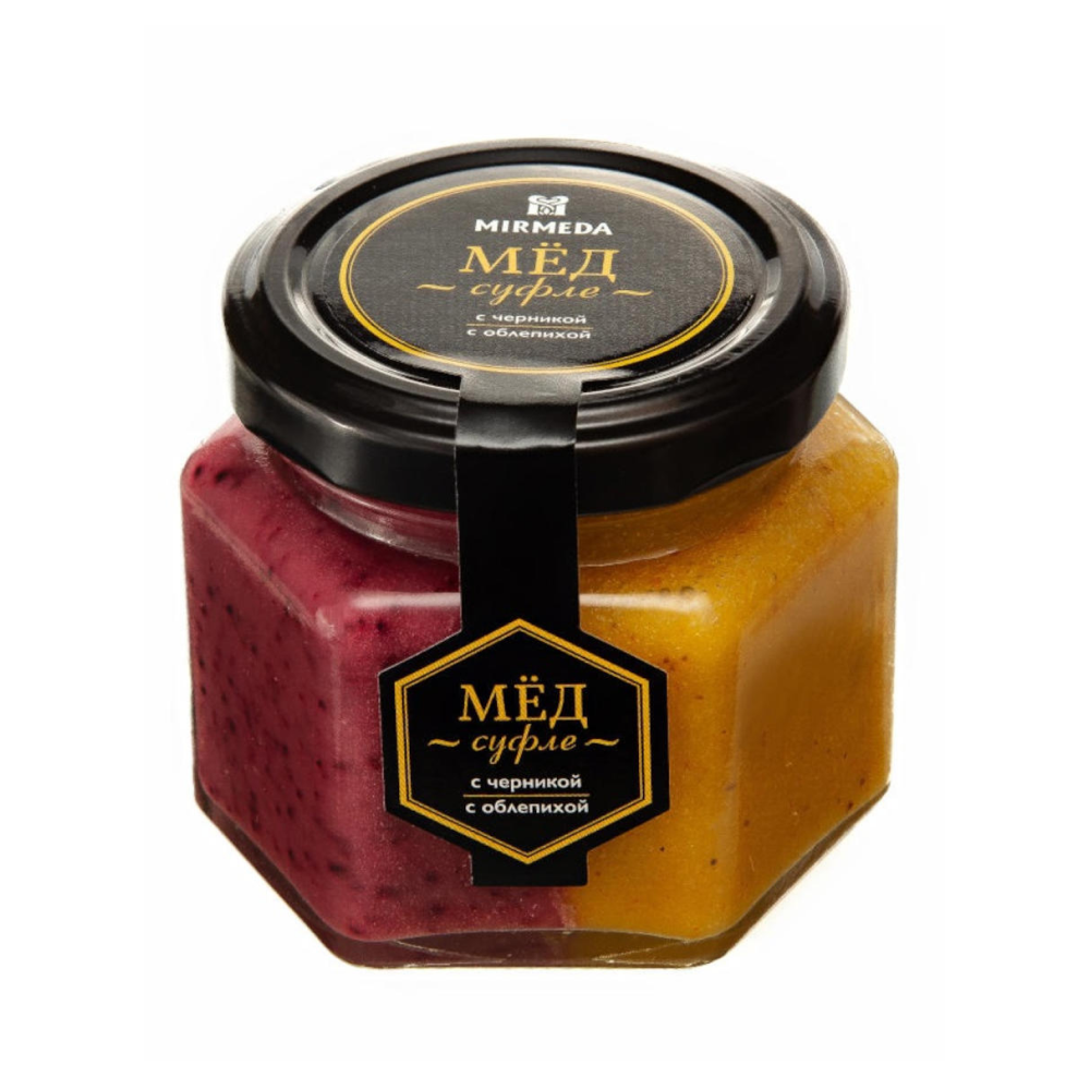 Мёд-суфле "Mirmeda" с черникой и облепихой, 180 гр