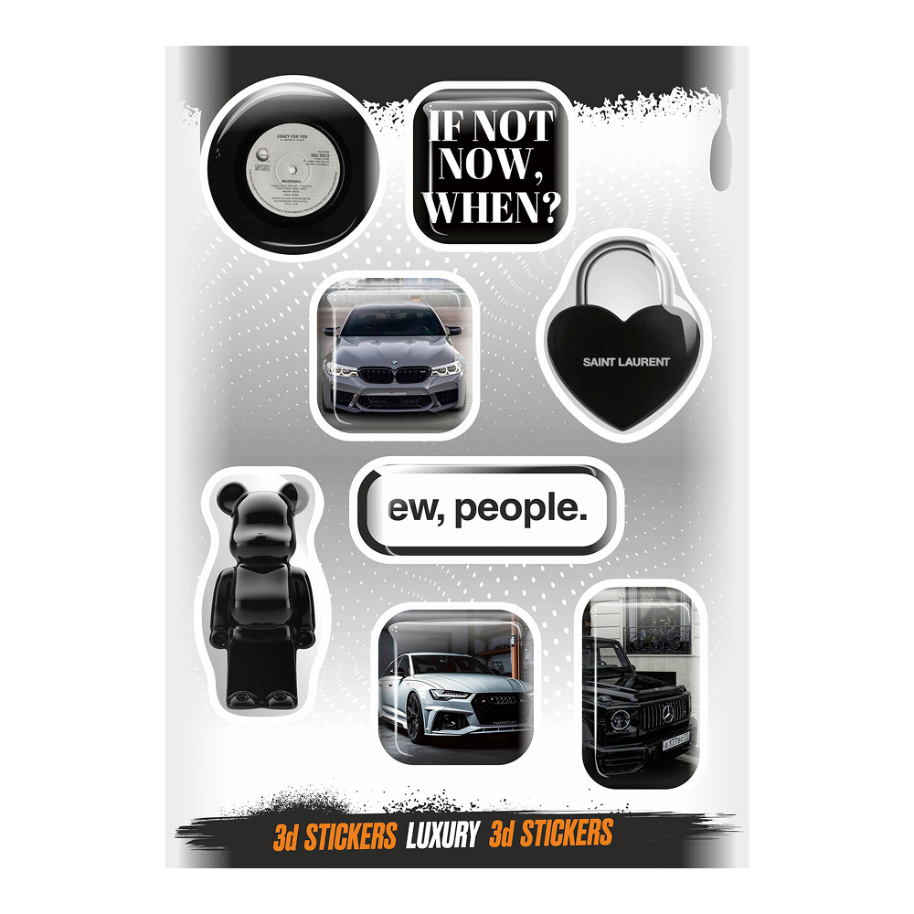 Набор наклеек объемных "Luxury", А6, 1 лист, 8 шт.