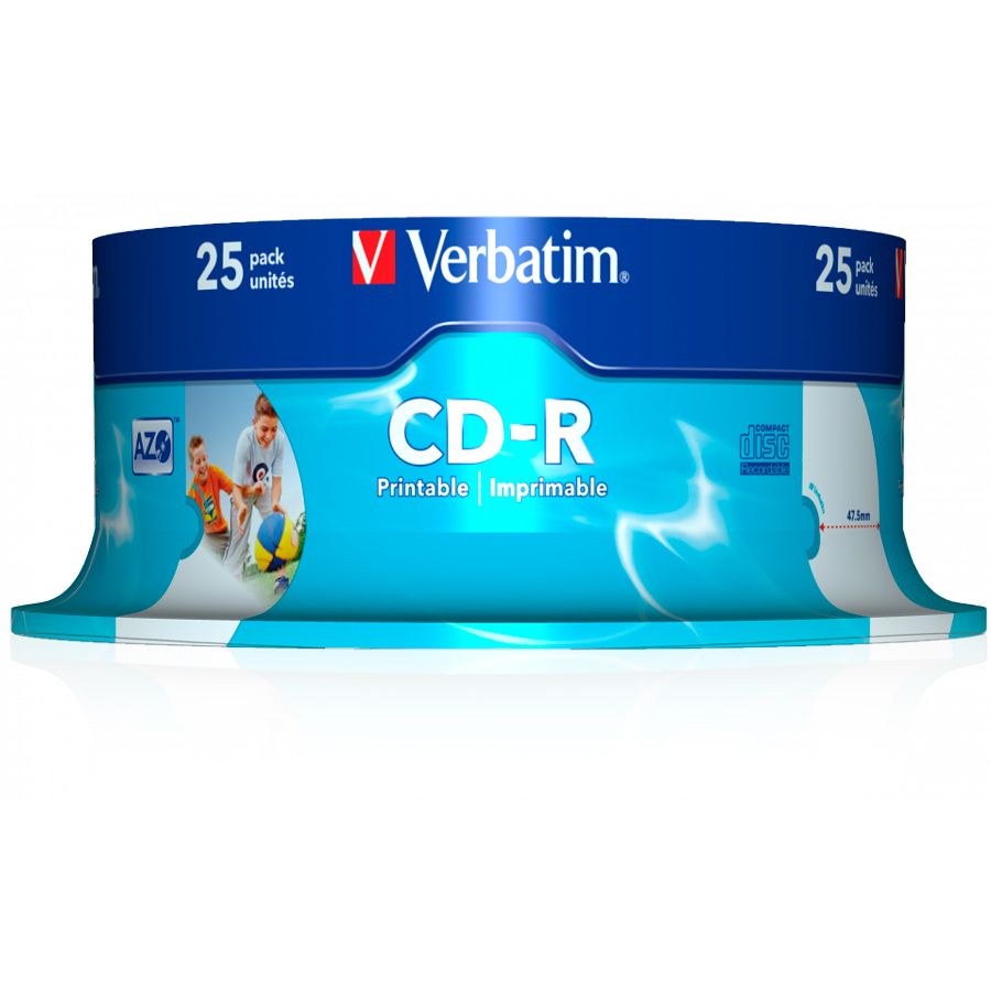Диск Verbatim на шпинделе, CD-R, 700 Мб, круглый бокс, 25 шт - 2