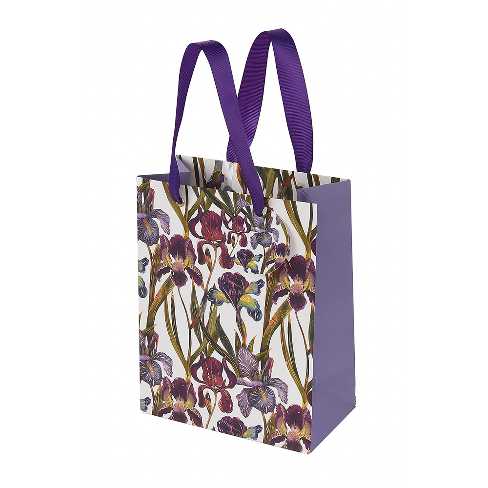 Пакет бумажный подарочный "Flora. Ирисы", 26x32,4x13 см, фиолетовый
