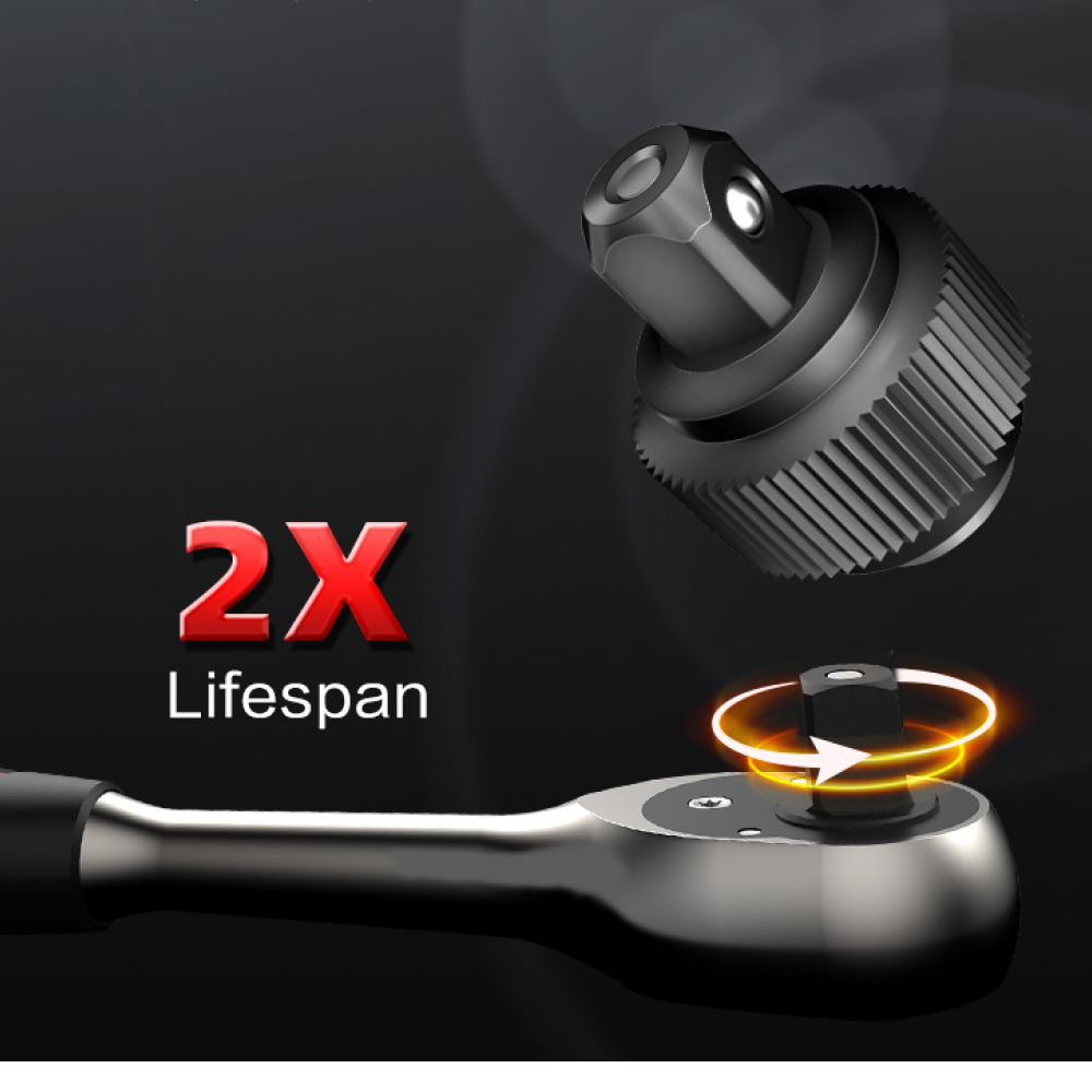 Набор инструмента 1/4", 3/8", 1/2" Deli RS EDQ45216, 216 предметов - 7