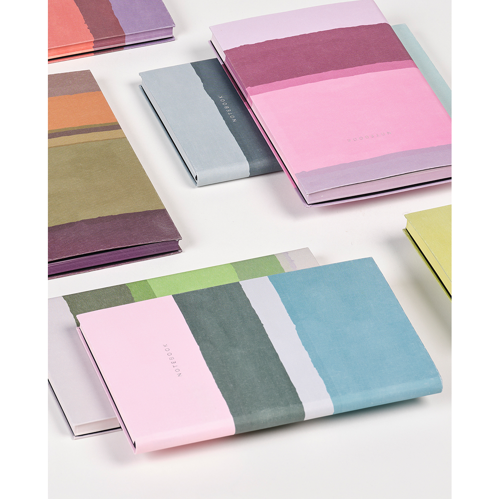 Блокнот "Stripes dusty pink", А4, 96 листов, розовый, голубой, срез разноцветный - 5