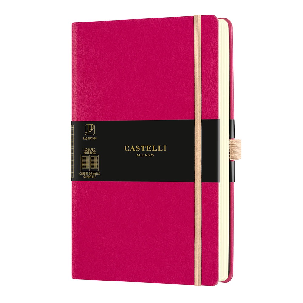 Блокнот Castelli Milano "Aqua Amaranth", А5, 120 листов, клетка, амарантовый