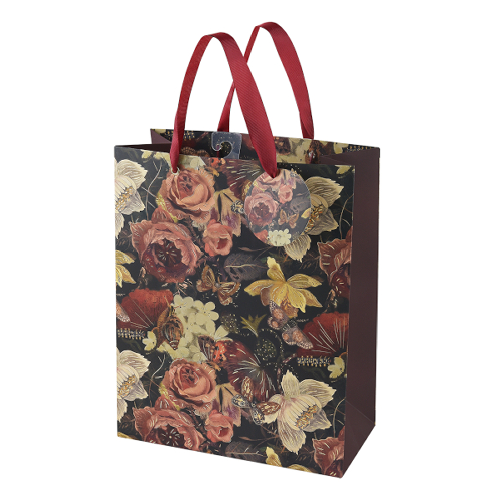 Пакет бумажный подарочный "Flora. Lush Bouquet", 26x32,4x13 см, коричневый