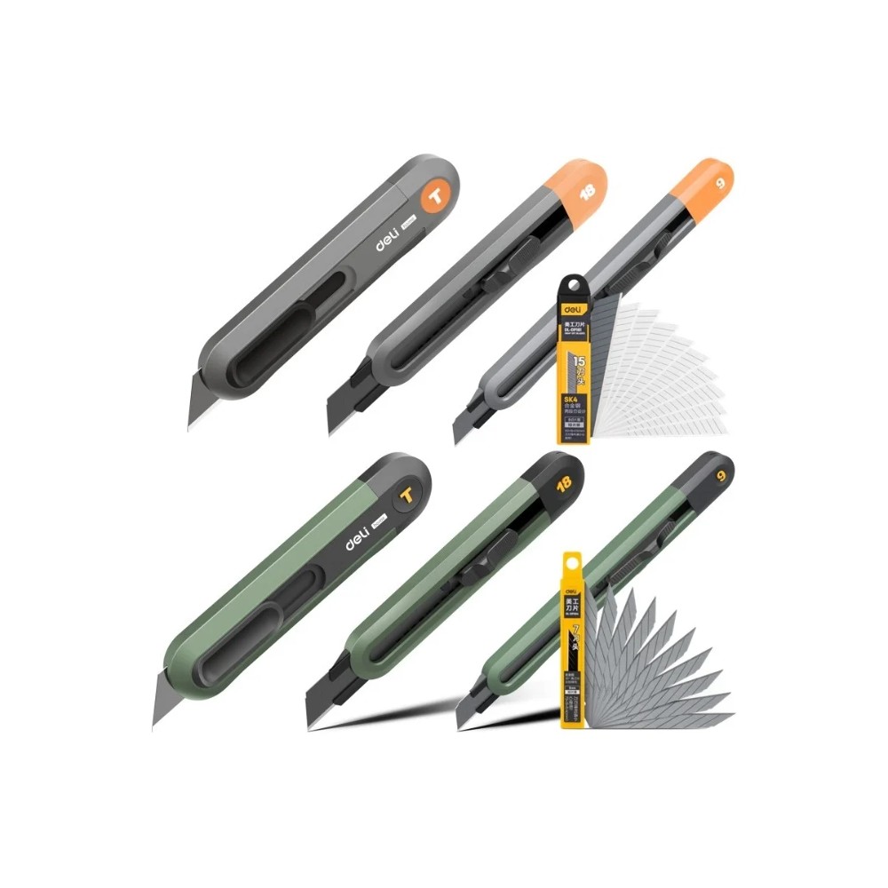 Нож для бумаги "Deli Home", 9 мм, зелёный