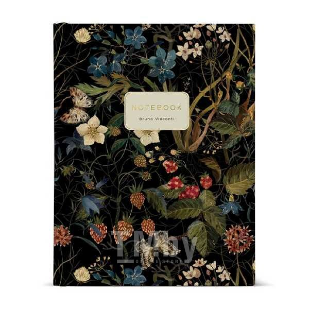 Тетрадь "Flora. Лесные ягоды", A5, 80 листов, клетка, черный