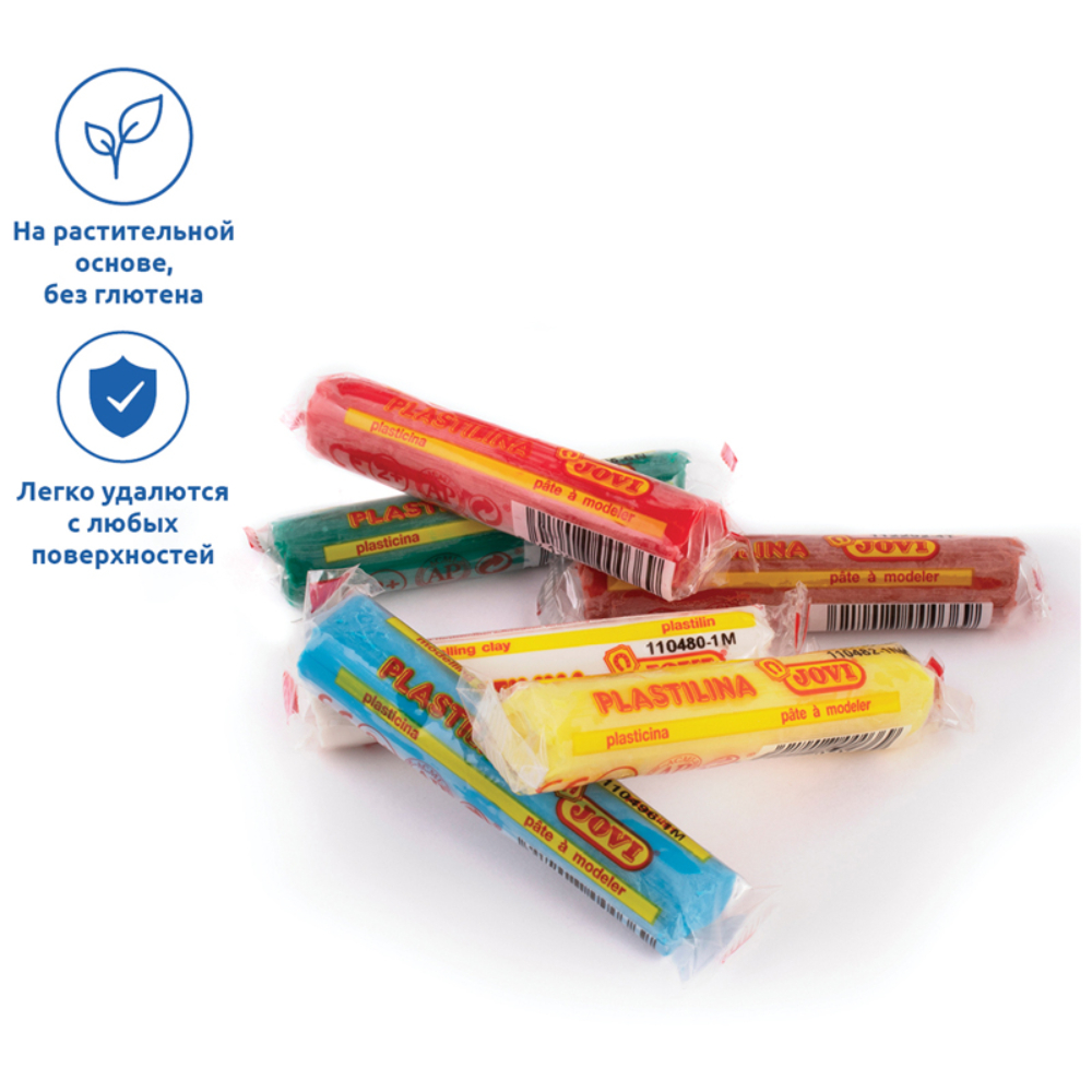 Пластилин для детской лепки "JOVI", 6 цветов, растительный - 3