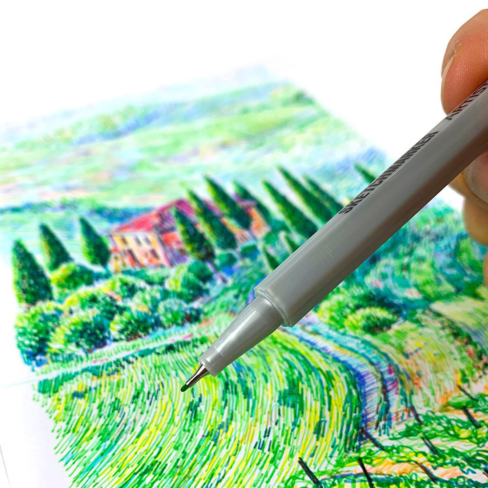 Ручка капиллярная "Sketchmarker", 0.4 мм, серый простой - 3