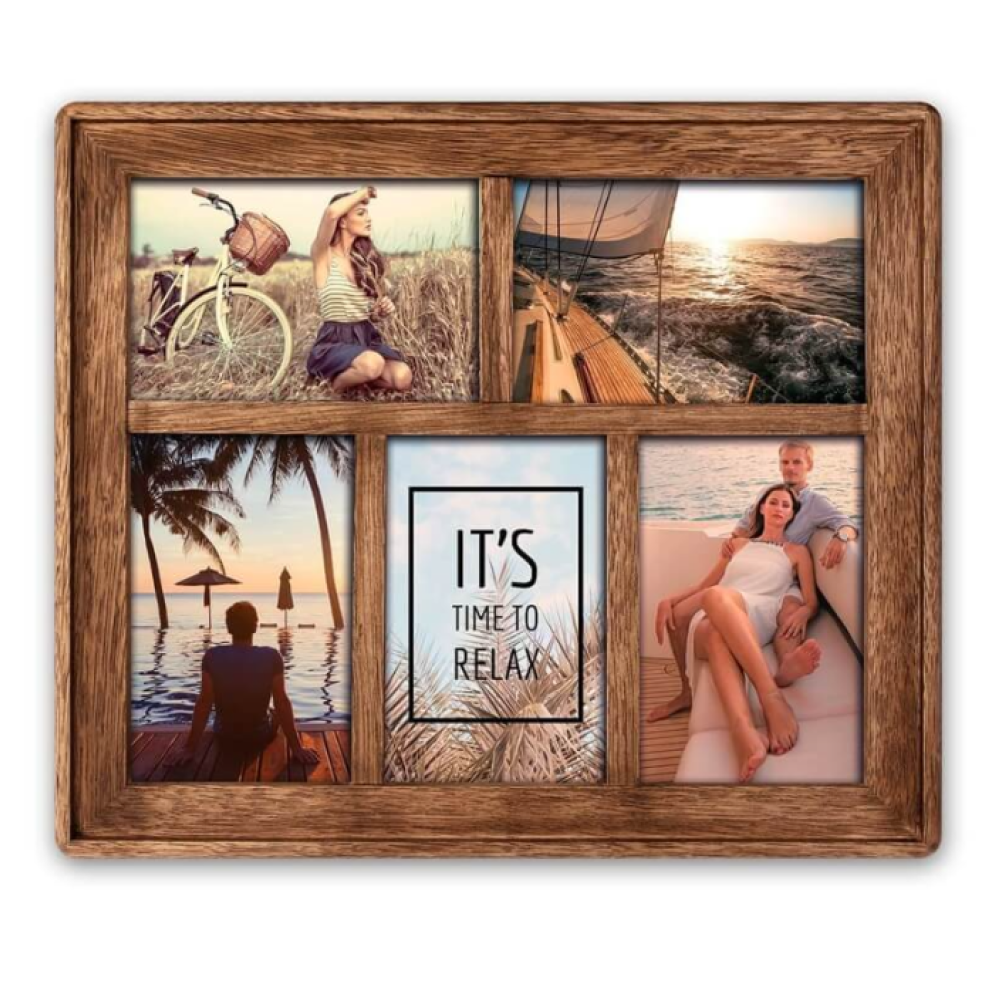 Фоторамка на 5 фото "MOSEL", 10х15 см, коричневый