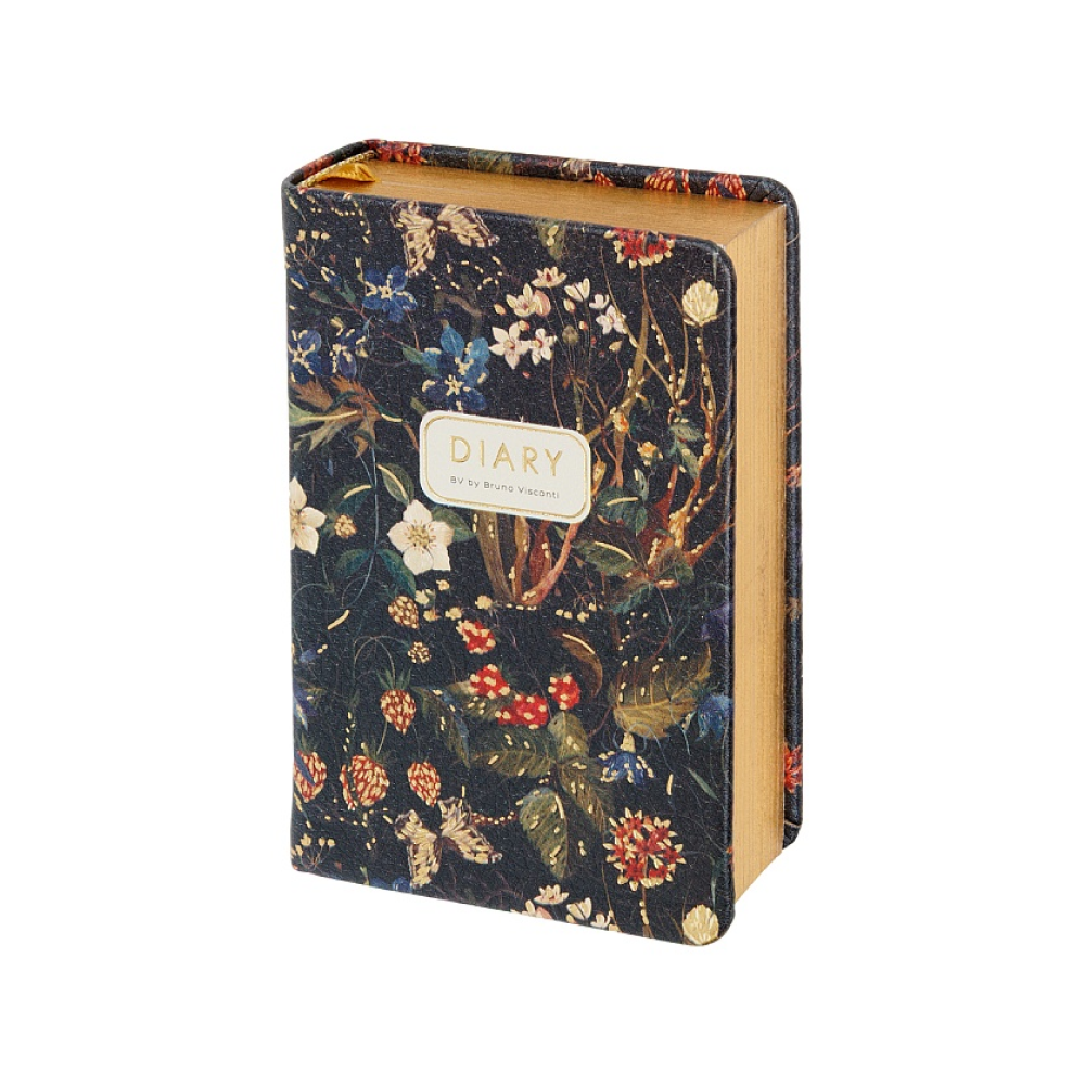 Ежедневник недатированный "Flora. Лесные ягоды", А7, 416 страниц, черный