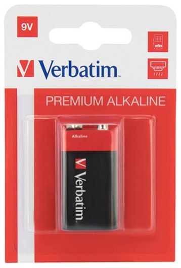 Батарейка алкалиновая Verbatim "Крона/6LR61", 1 шт. - 2