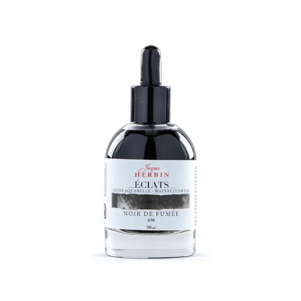 Чернила акварельные "Herbin. Eclats", угольный черный, 50 мл