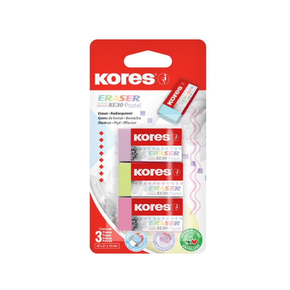 Ластик "KE30", пастельный ассорти - 4