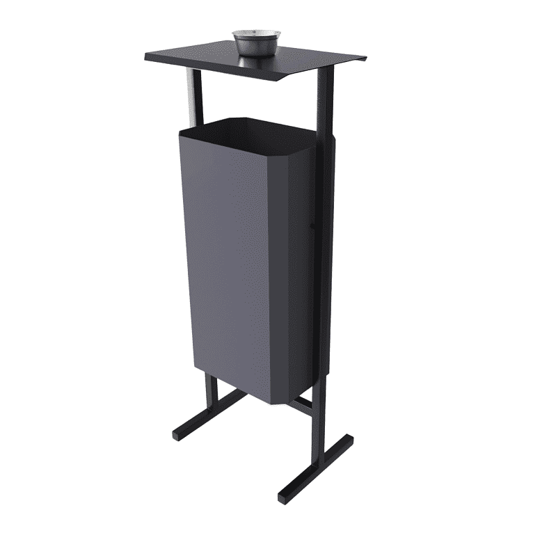 Урна уличная для мусора СТАНДАРТ с пепельницей, 50 л, металл, серый 