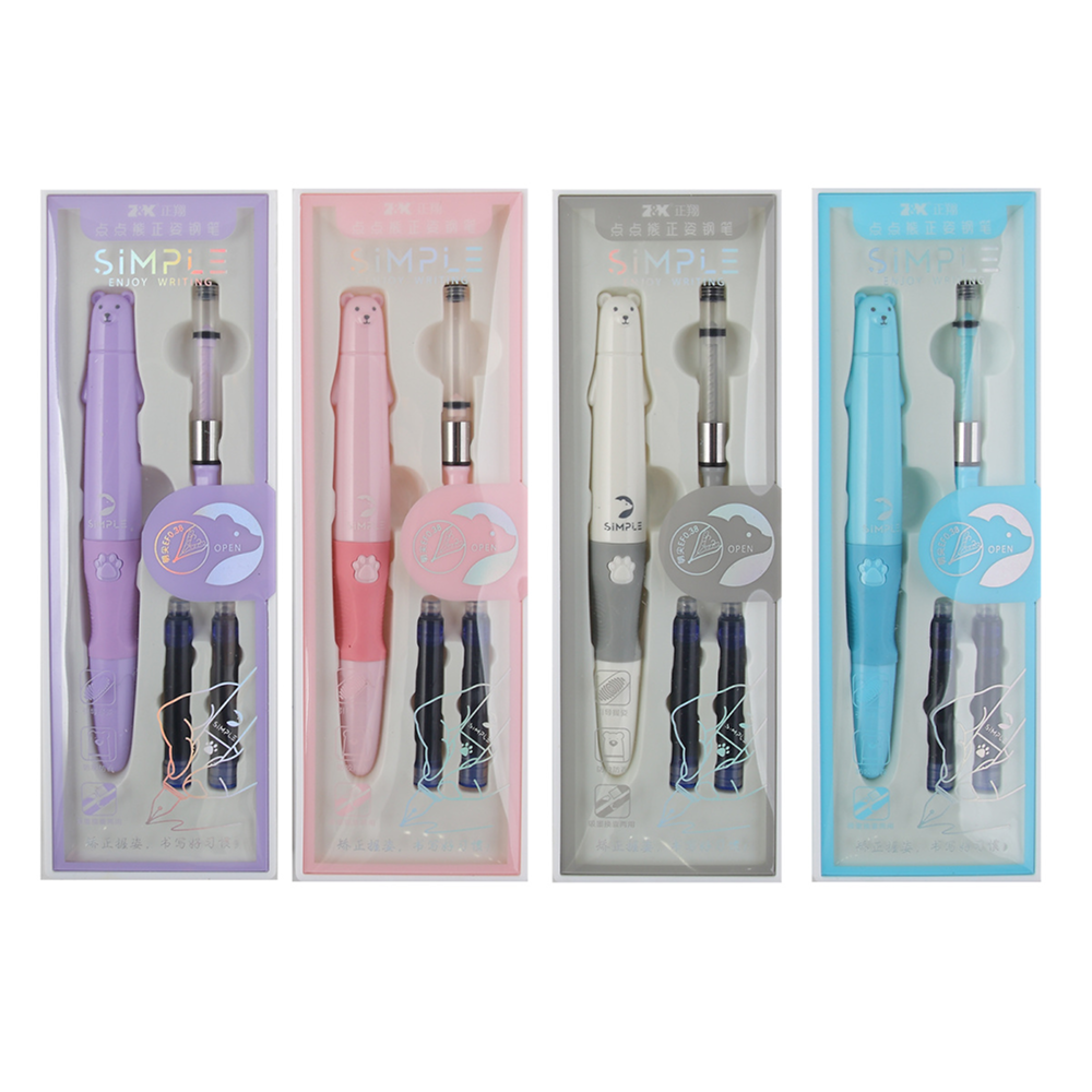 Ручка перьевая "Медведь", ассорти, патрон синий - 4