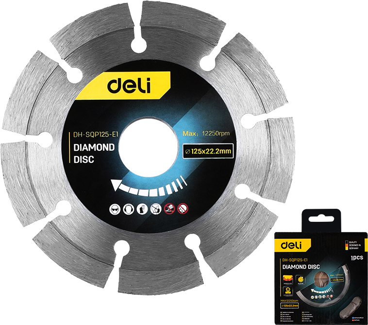 Круг алмазный Deli "EDH-SQP125-E1", 125x22.2 мм