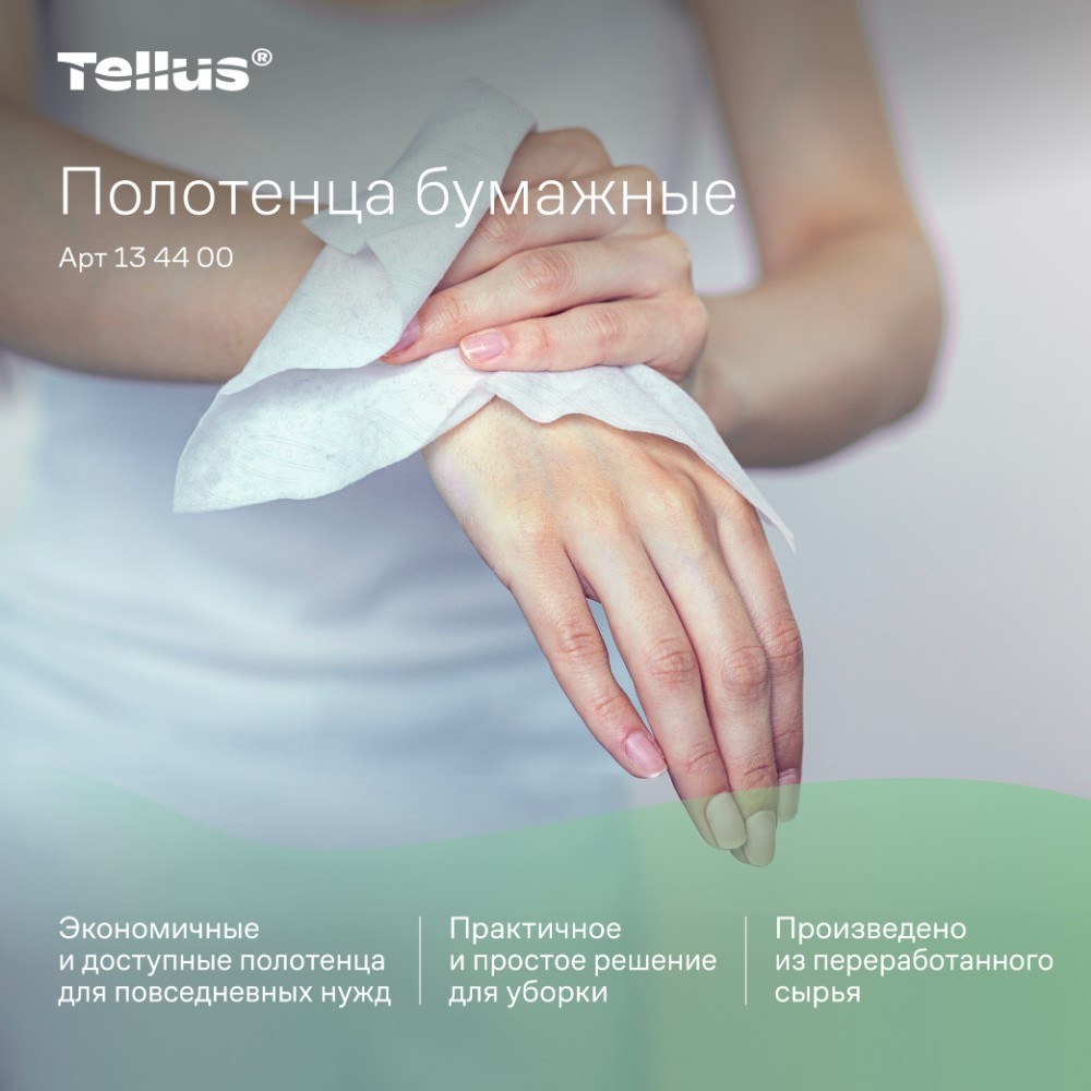 Полотенца бумажные Tellus Моносложение Баланс HT3, листовые, 1 слой, 250 листов - 7