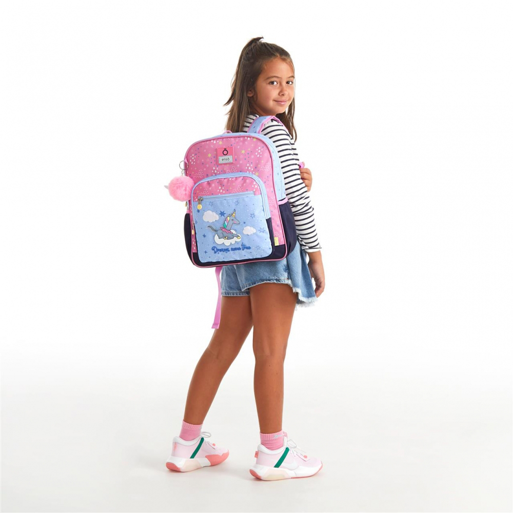 Рюкзак школьный Enso "Dreams come true", M, голубой, розовый - 7