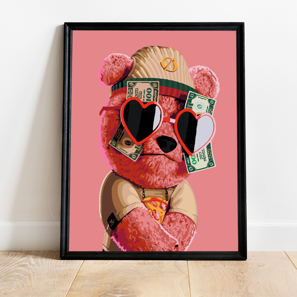 Картина по номерам "Мишка Тедди с долларами" - 3