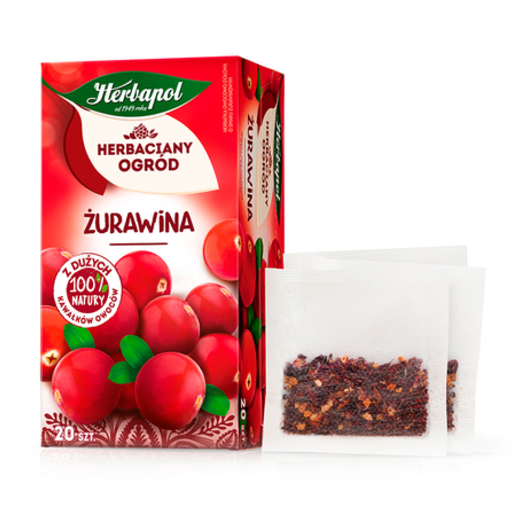 Чай "Herbapol", 20 пакетиков x2.5 г, фруктовый, со вкусом клюквы