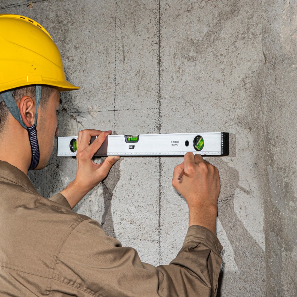 Уровень строительный Deli YS EDL700600B, 600 мм, магнит, алюминиевый сплав - 6