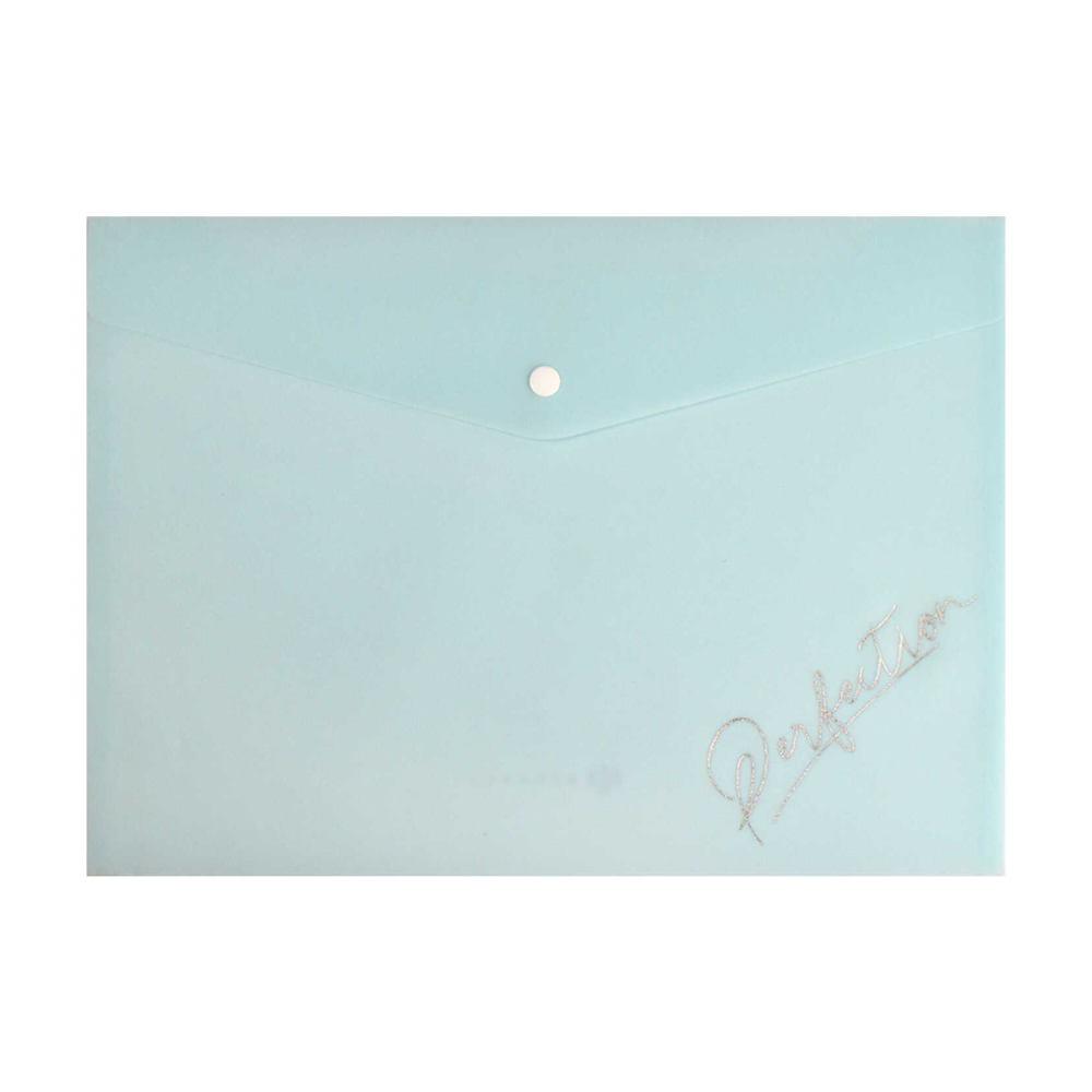 Папка-конверт на кнопке "Пастельный мятный глиттер", А4, мятный