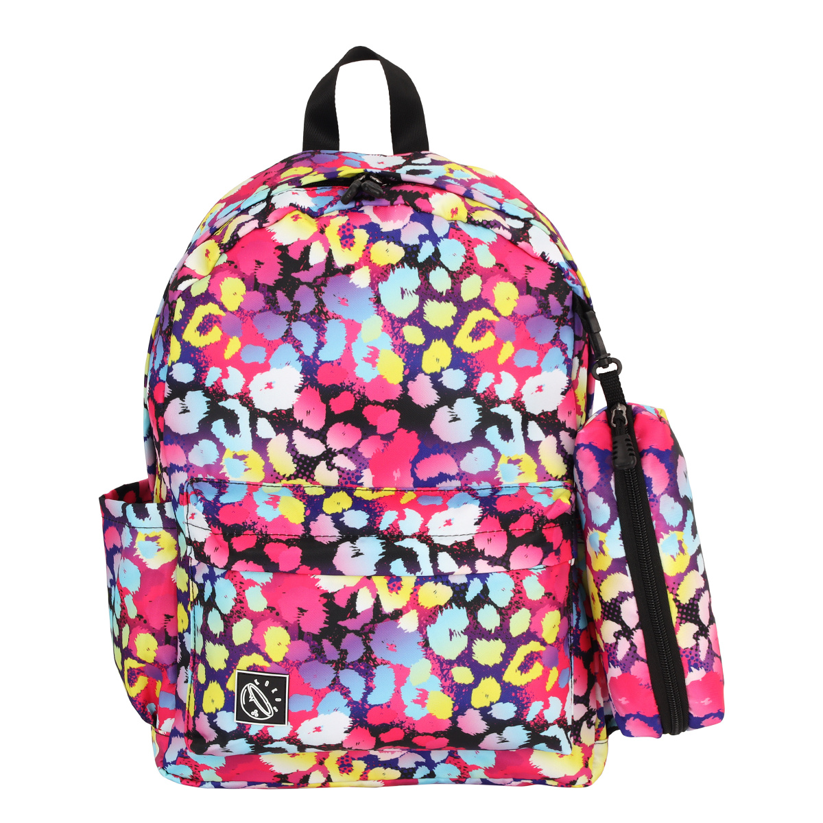 Рюкзак молодежный "EveryDay. Leopard Neon", разноцветный, с пеналом