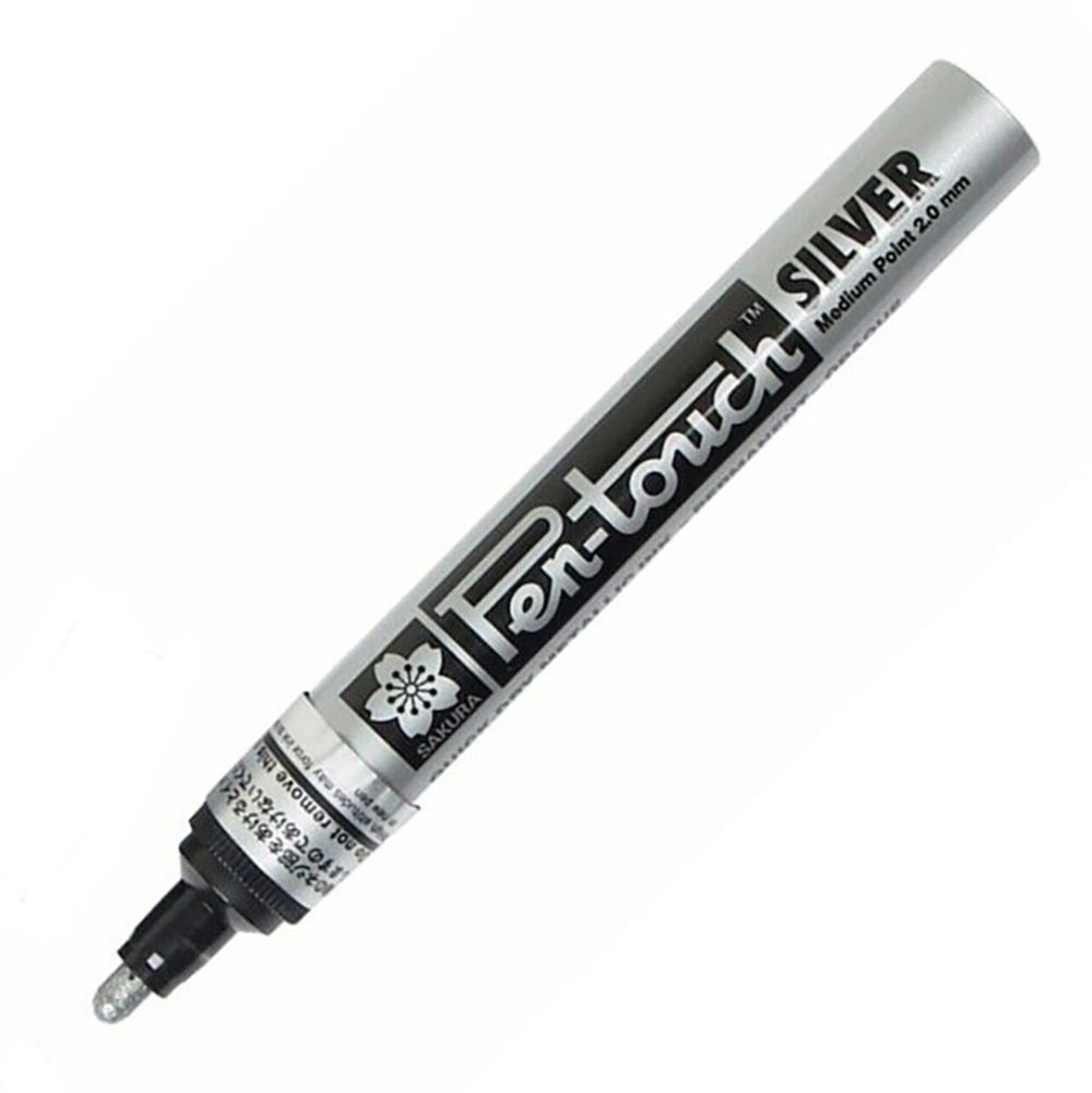 Маркер перманентный "Pen-Touch" M, серебро