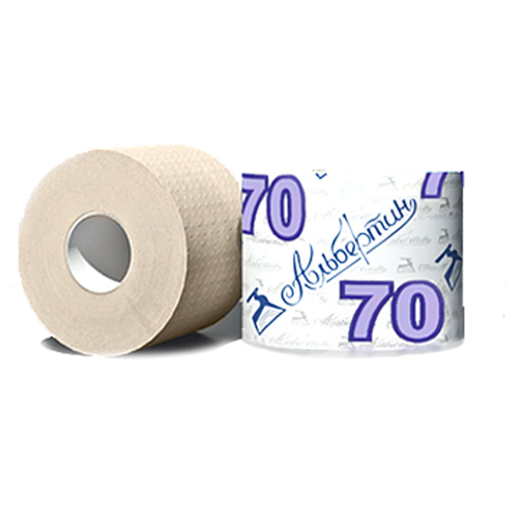 Бумага туалетная со втулкой, 70 м, 1 слой
