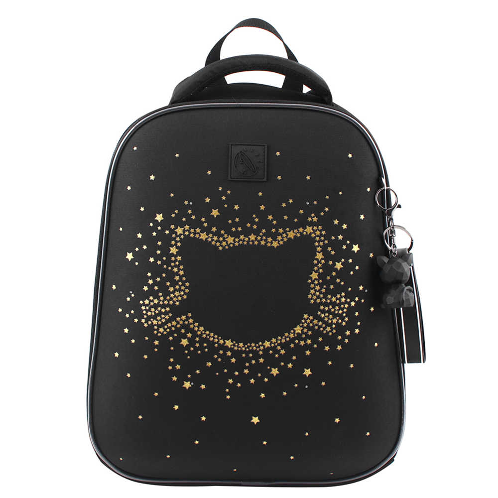 Рюкзак школьный "ERGO First Золотая кошка", черный