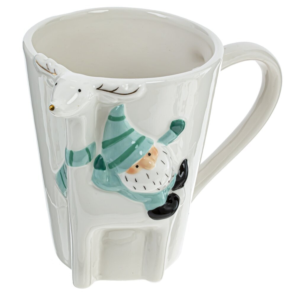 Кружка керамическая "Гном", 400 мл, белый, зеленый