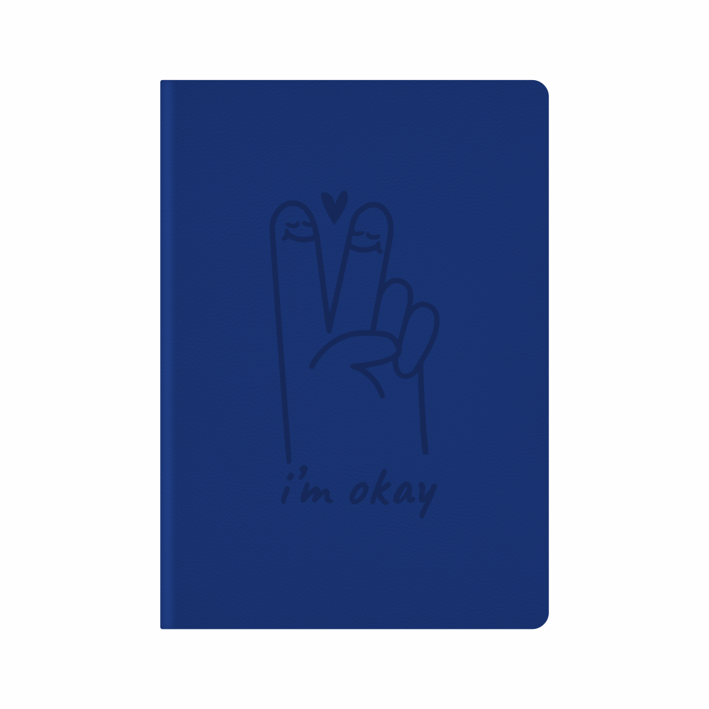 Тетрадь А5 «I am okay» soft touch, синий