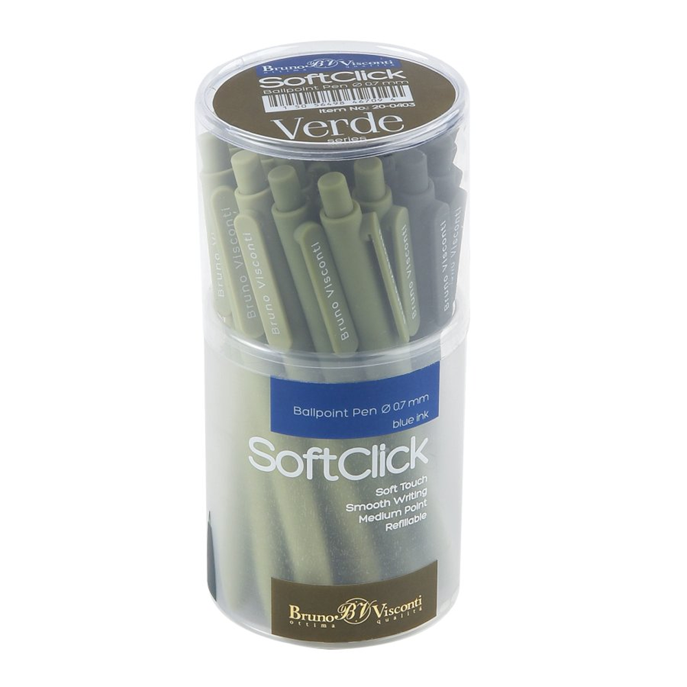 Ручка шариковая автоматическая "SoftClick.Verde", 0.7 мм, стерж. синий, ассорти - 5