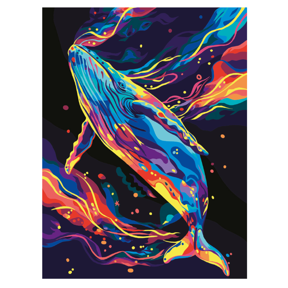 Набор для творчества "Синий кит", 30х40 см, красками по номерам