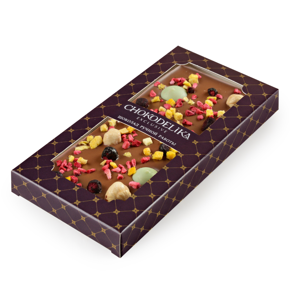 Шоколад молочный с украшением "Манго, Фундук, Лайм", 80 гр - 2