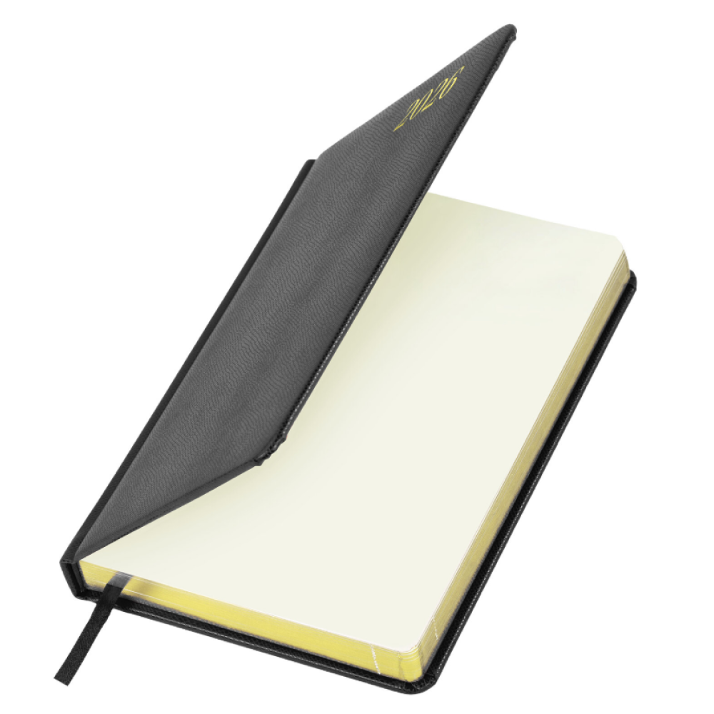 Ежедневник датированный "Iguana" 2026, А5, 336 страниц, черный, срез золотой