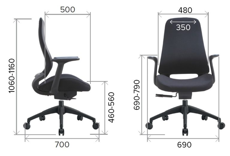 Кресло д/руководителя EVERPROF Bug ткань, черный, крестов. пластик - 6