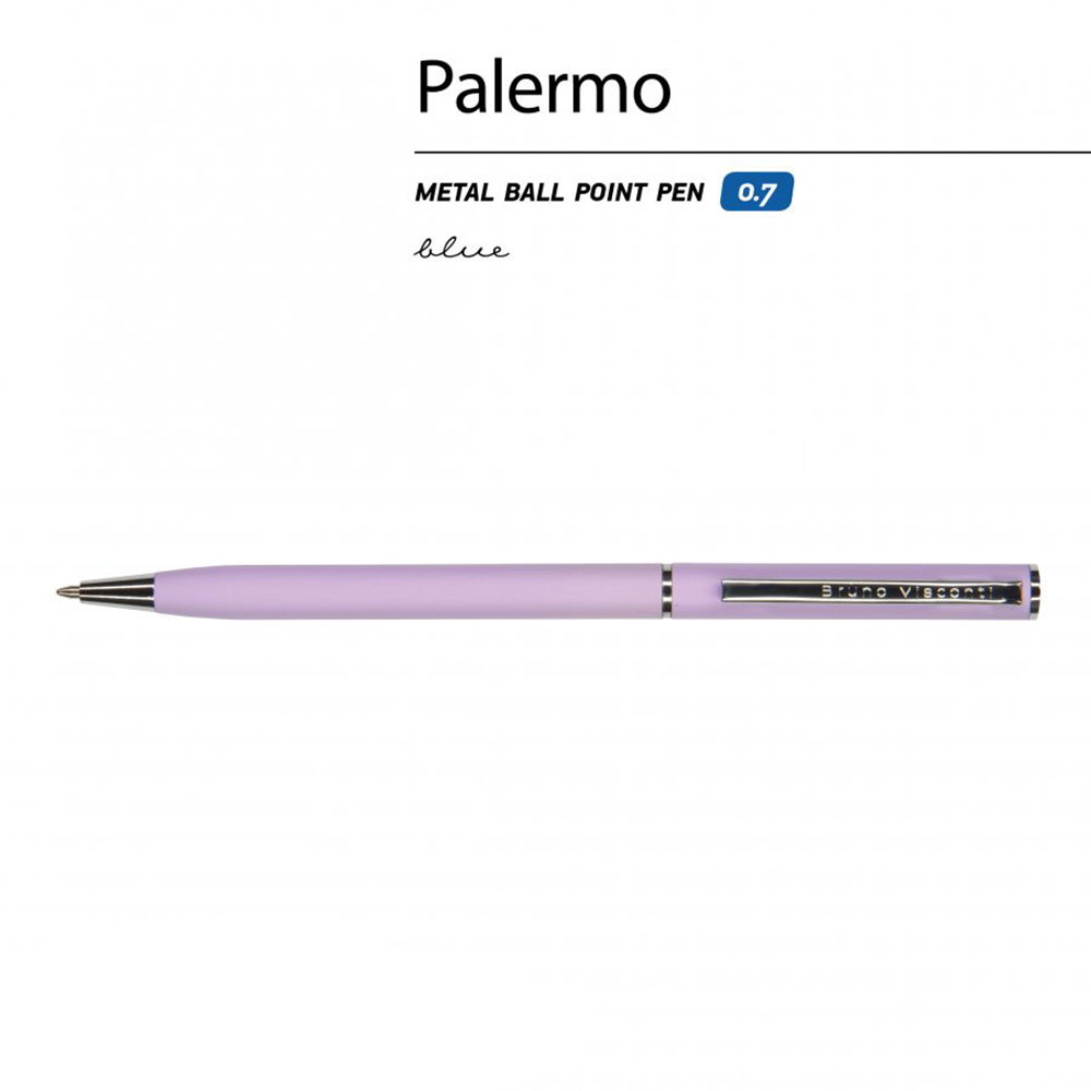 Ручка шариковая автоматическая "Palermo", 0.7 мм, сиреневый, серебристый, стерж. синий - 3