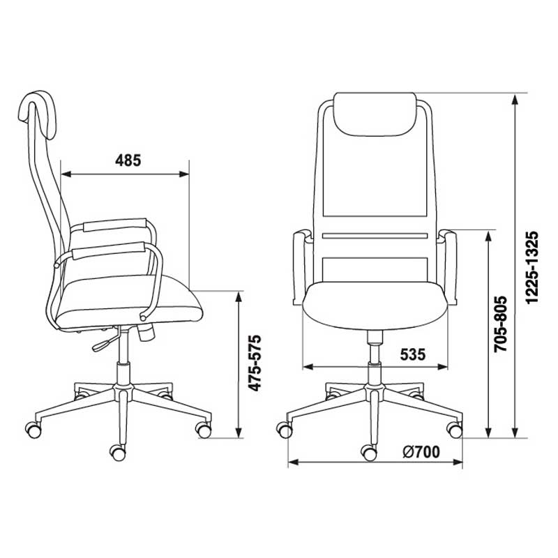 Кресло для руководителя "Бюрократ KB-9/DG", ткань, металл, синий - 6