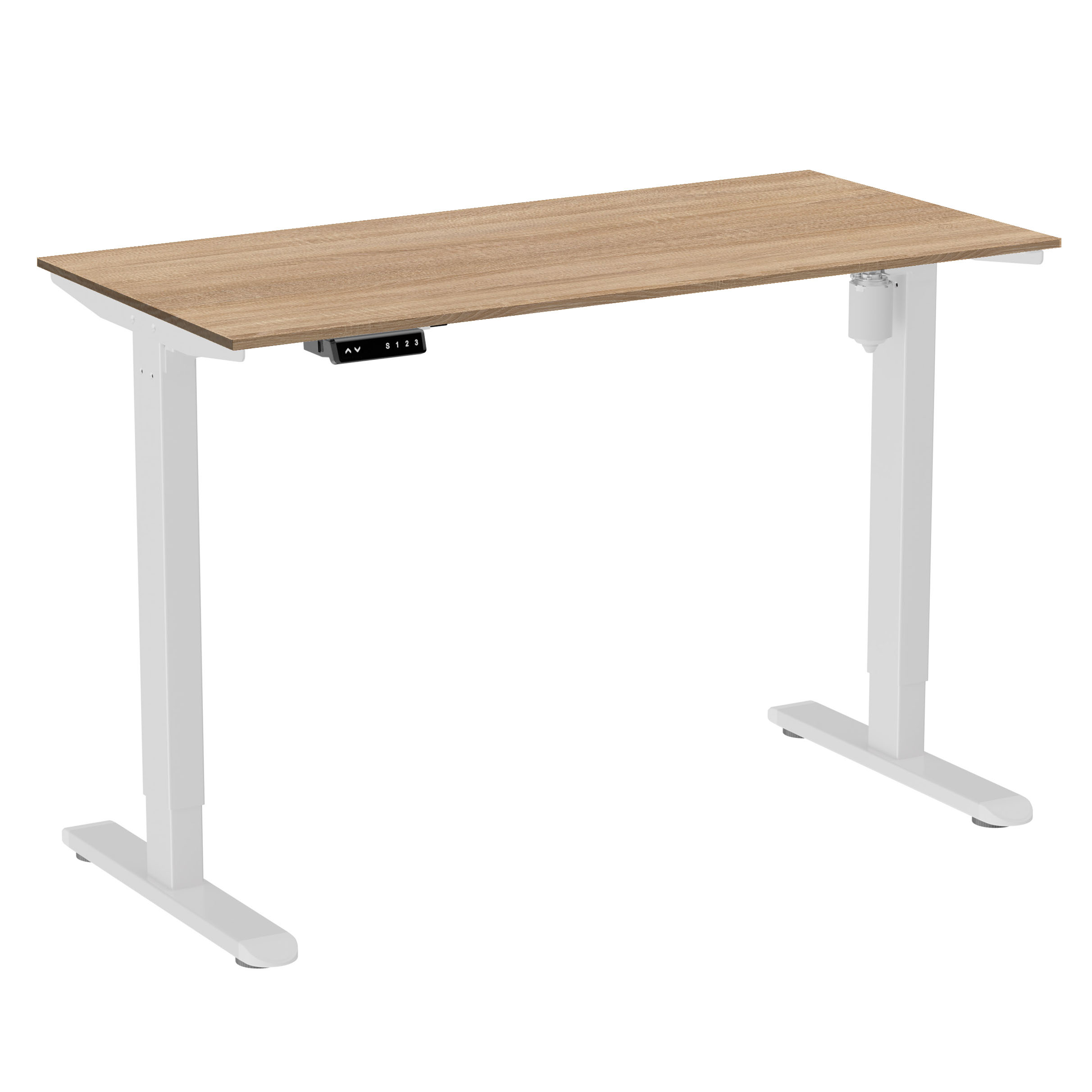 Стол с электроприводом WellDesk Light 1300x675х18 белый/дуб бардолино натуральный (9116310+9072452)