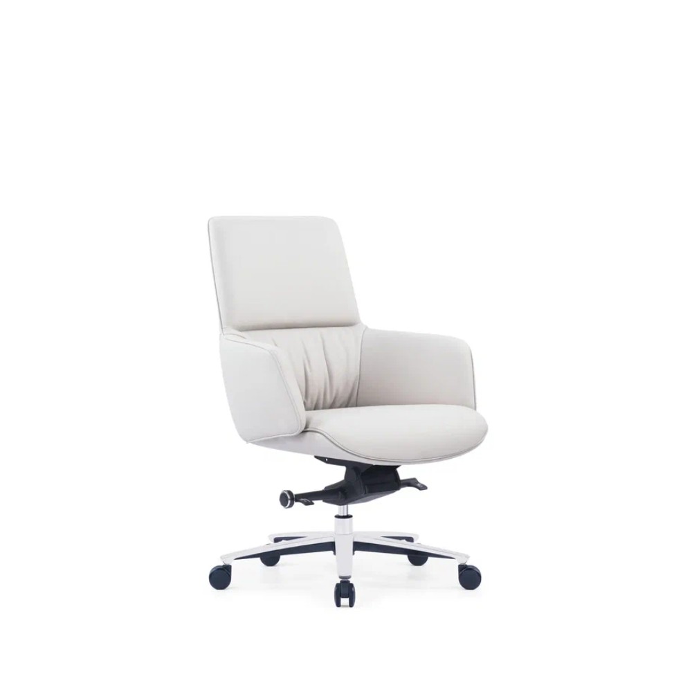 Кресло компьютерное SitZone CH-500B, кожа, алюминий, белый