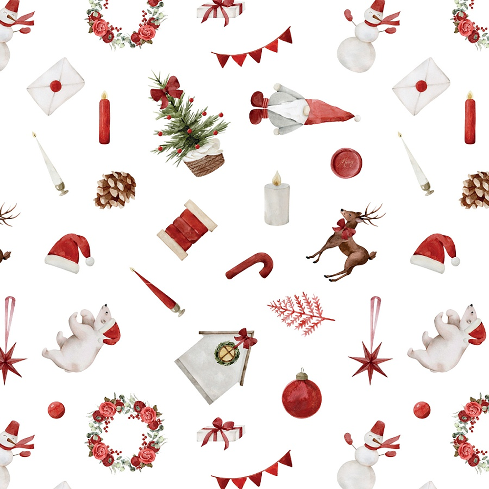 Бумага декоративная в рулоне "Новый год", 1 x 0,7 м