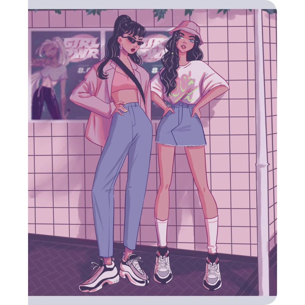 Тетрадь "Instagram girls", А5, 48 листов, клетка, ассорти