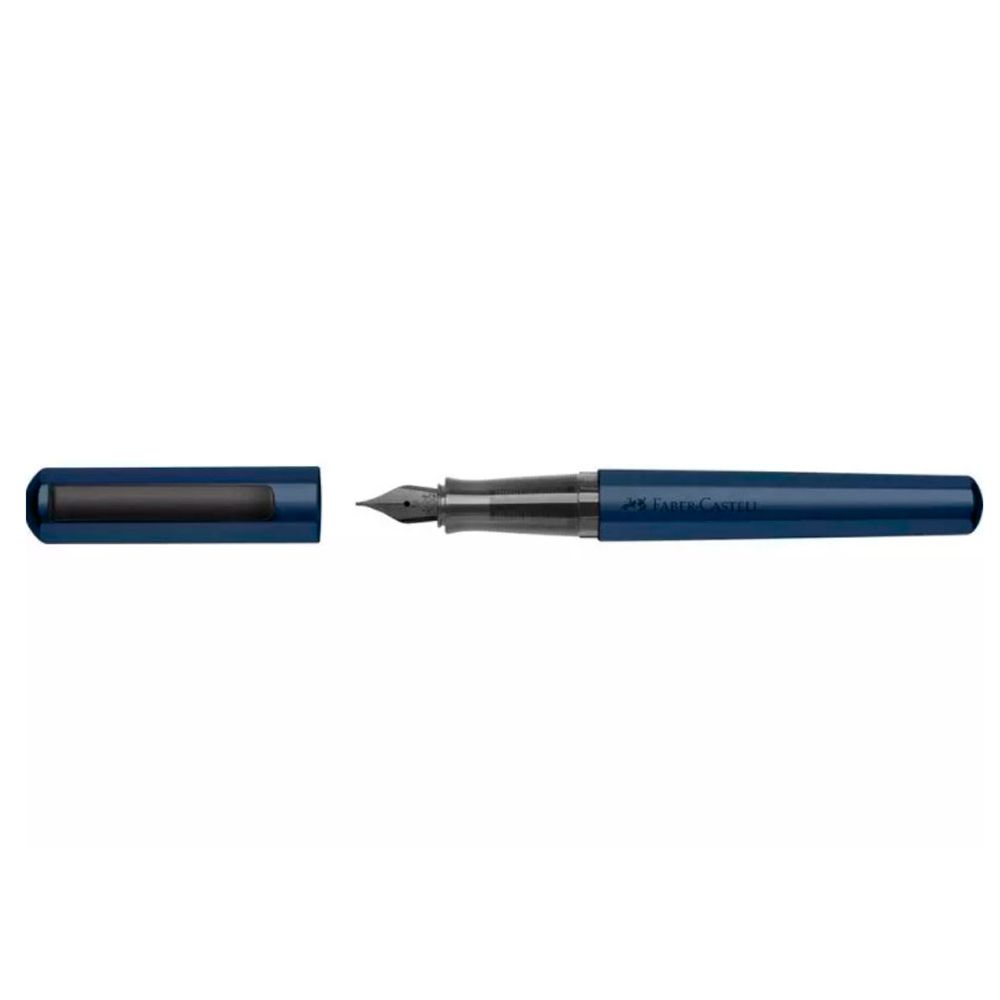 Ручка перьевая "Hexo Blue", F, матовый синий, патрон черный - 3