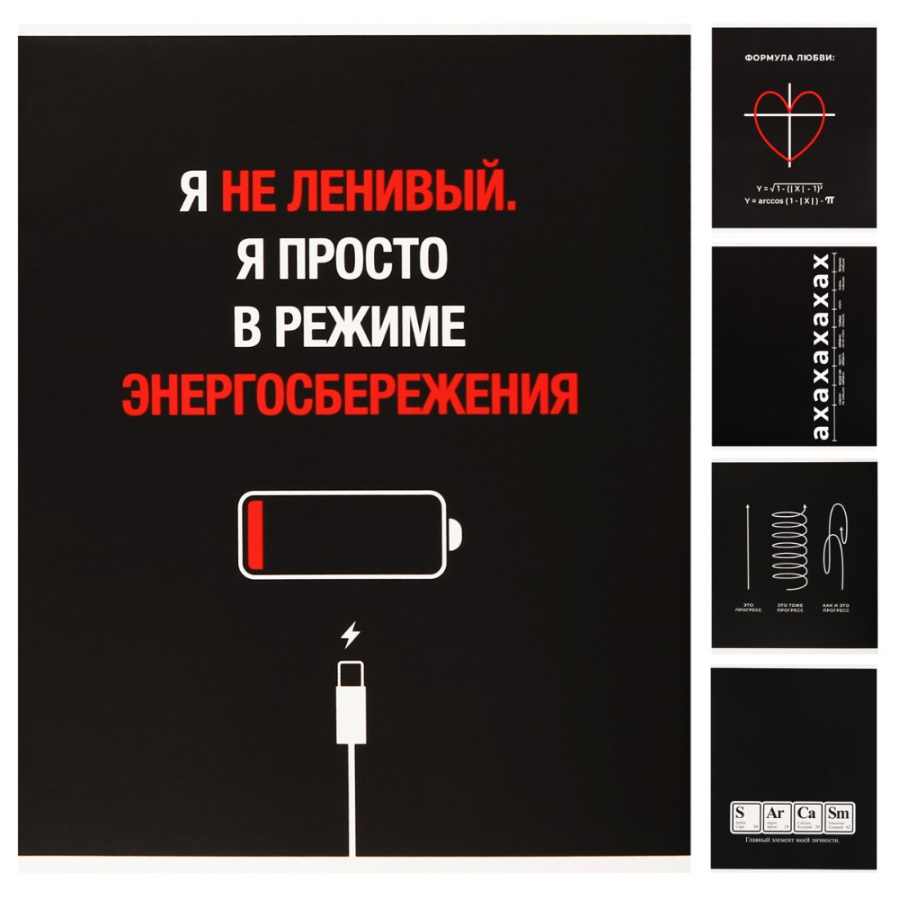 Тетрадь "Приколы", А5, 48 листов, клетка, ассорти