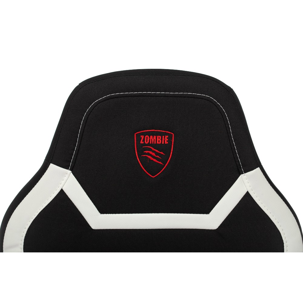 Кресло игровое Бюрократ "Zombie 10", ткань, экокожа, пластик, черный, белый - 5