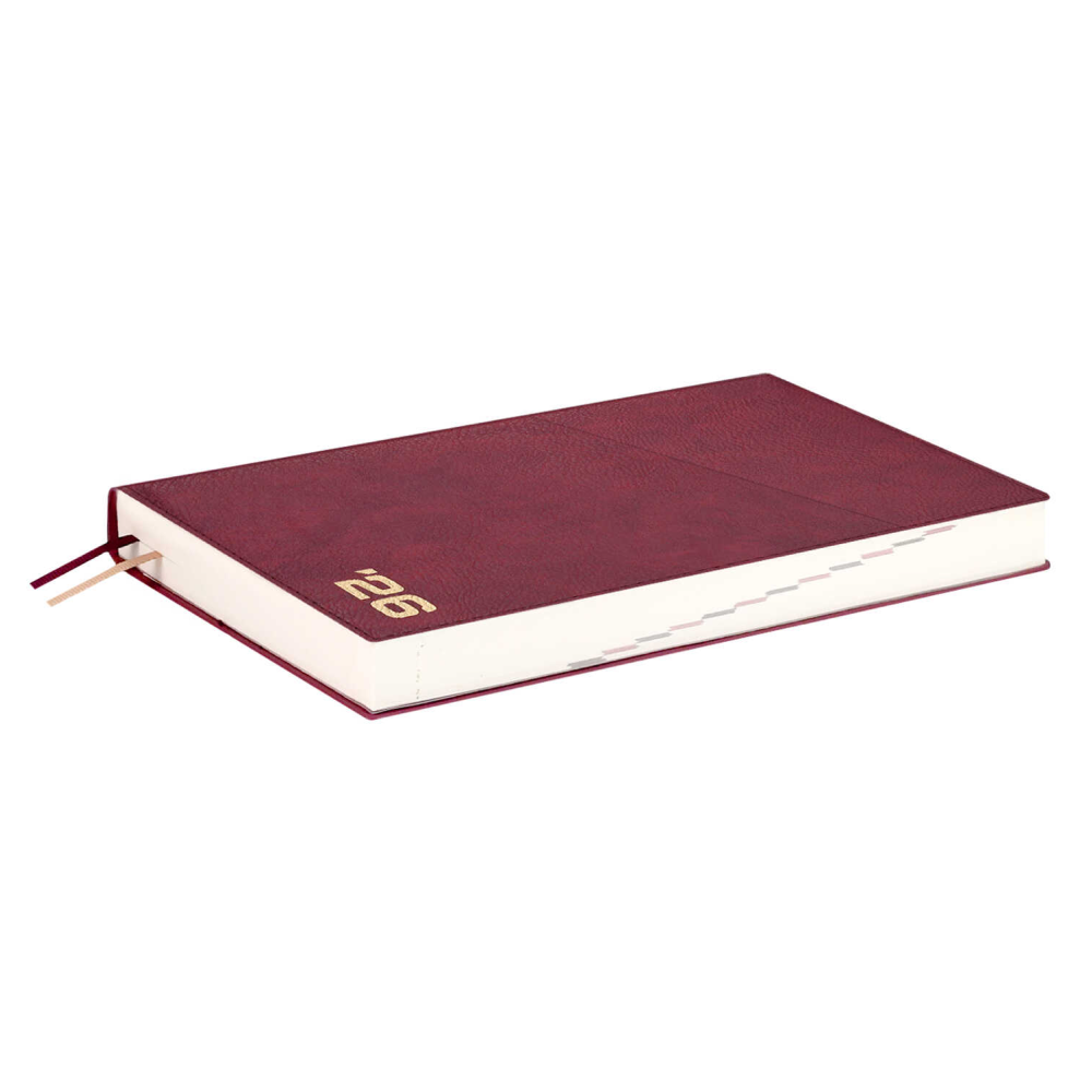 Ежедневник датированный "Шеврет бордовый", А5, 352 страницы, красный, 2026